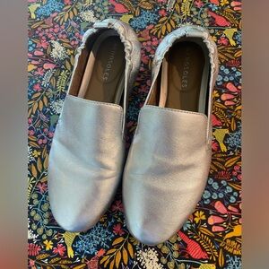 Aerosoles Rosie Silver Metallic Slip On Loafer 6.5